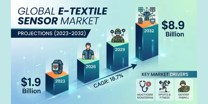 E Textile Sensor Market to Surpass $8.9 Billion by 2032, Growing at 18.7% CAGR Amid Smart Wearable Boom